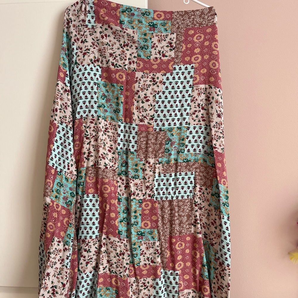 Floral Patchwork Maxi Skirt